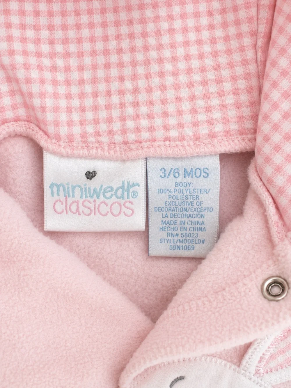 Miniwear Clásicos My 1st Easter Bunny Fleece Bunting 3-6M Pink